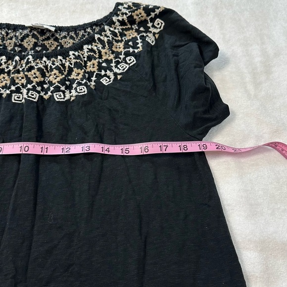 J. Jill 100% Cotton Black and Cream Embellished Sundress with Pockets - Picture 2 of 14